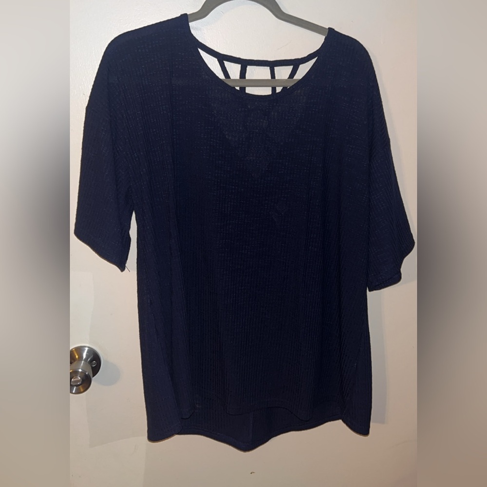 Elegant Navy Blue Women's Top